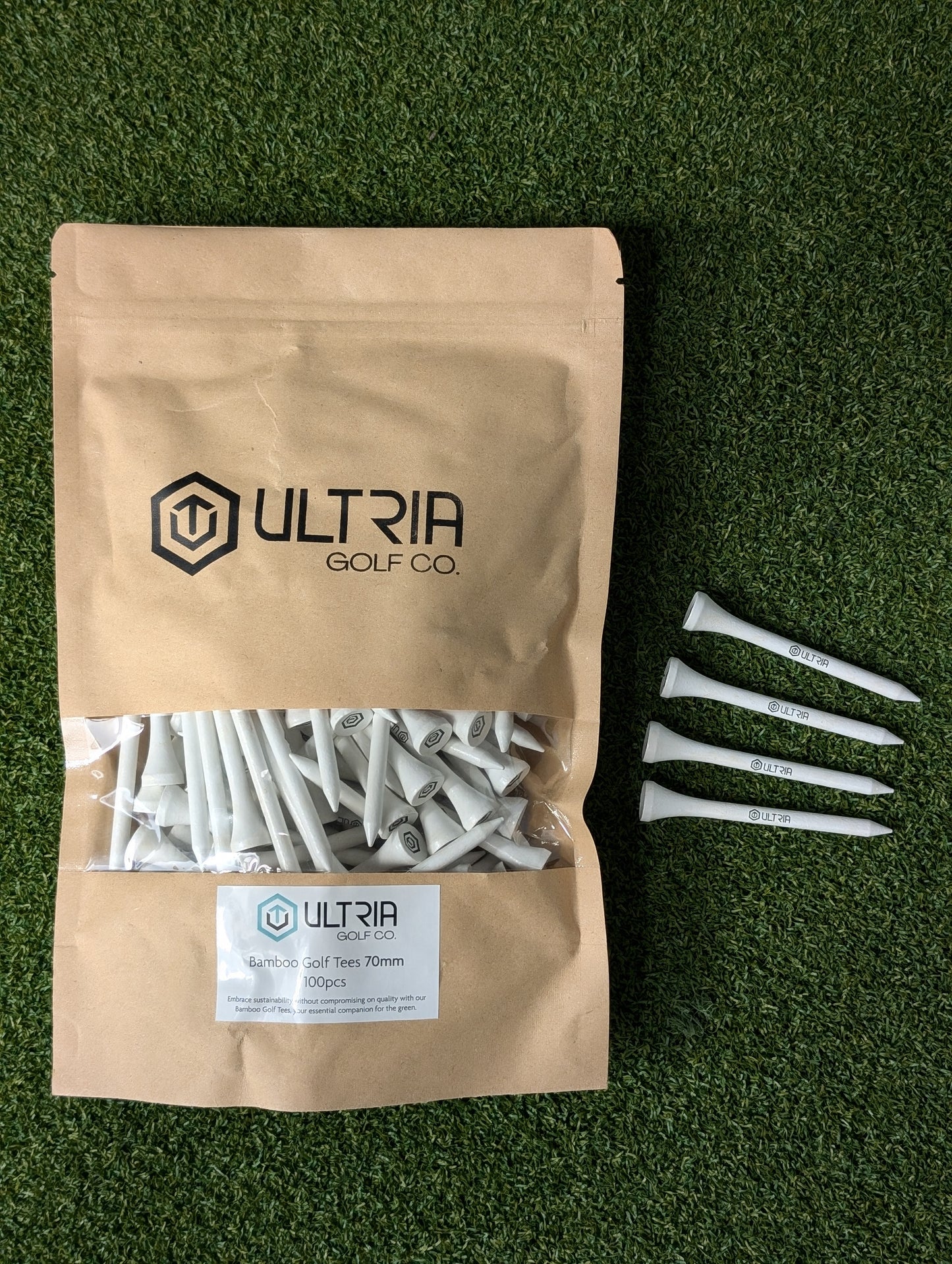 70mm Bamboo Golf Tee - 100pcs