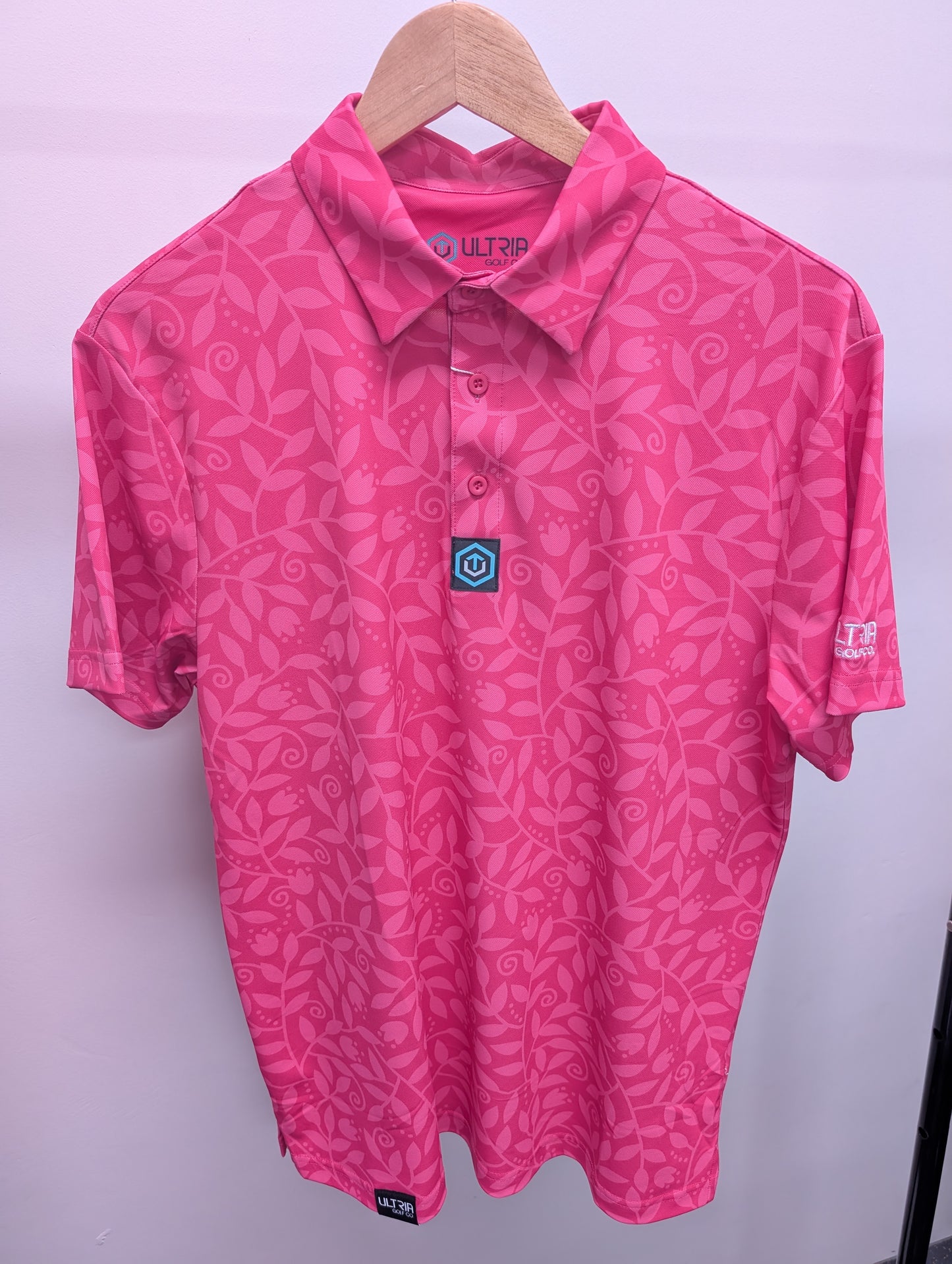 Pink Leaves Performance Polo
