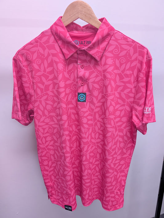 Pink Leaves Performance Polo