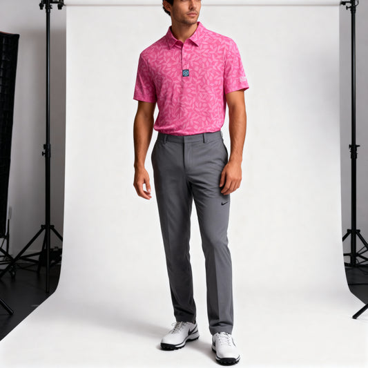 Pink Leaves Performance Polo