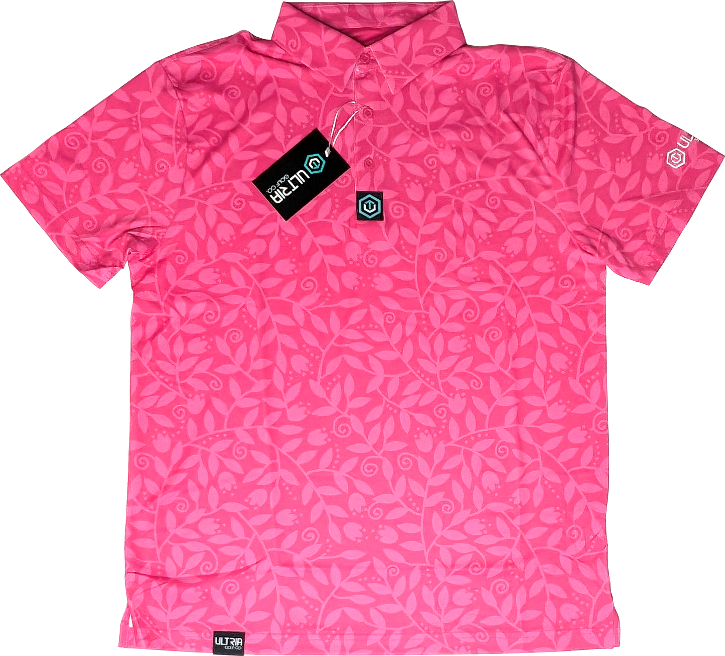 Pink Leaves Performance Polo