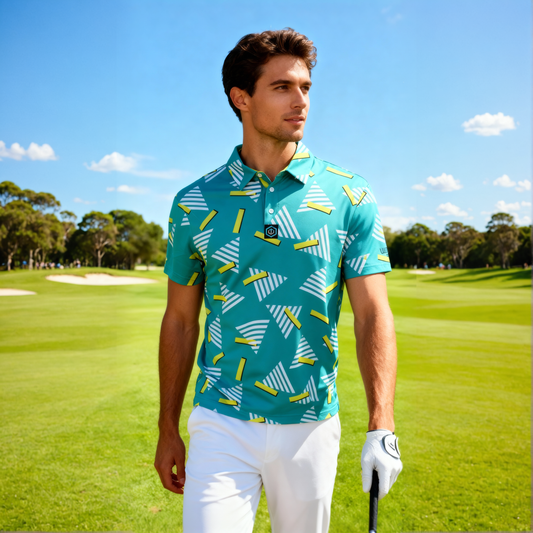 Retro Green Performance Polo